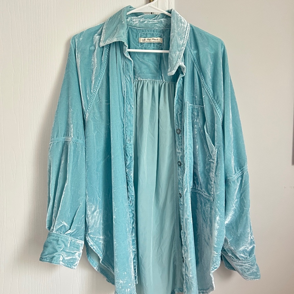 We The Free Light Blue Button Down Shirt - Picture 3 of 5
